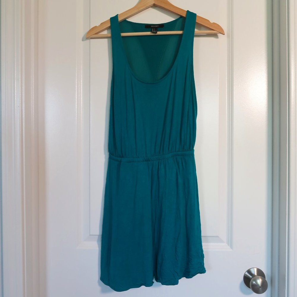 Mesh Open Back Teal Dress